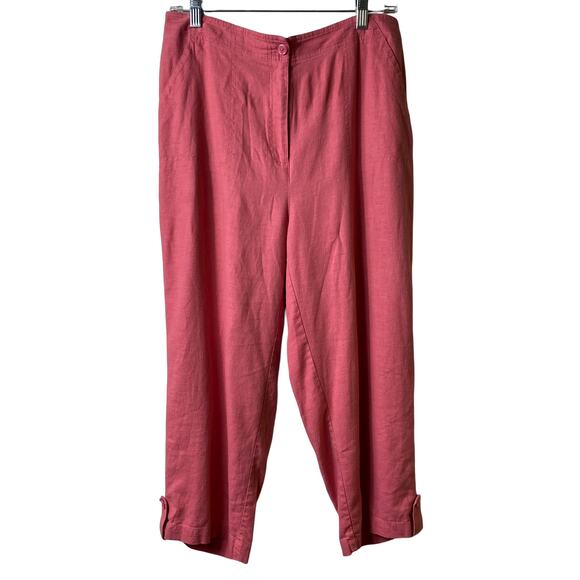 Napa Valley Linen Blend Pink High Rise Capri Pants S 12 (2549) - Picture 1 of 8